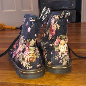 SIZE 6 Floral Dr. Martens High Tops (Worn Twice)